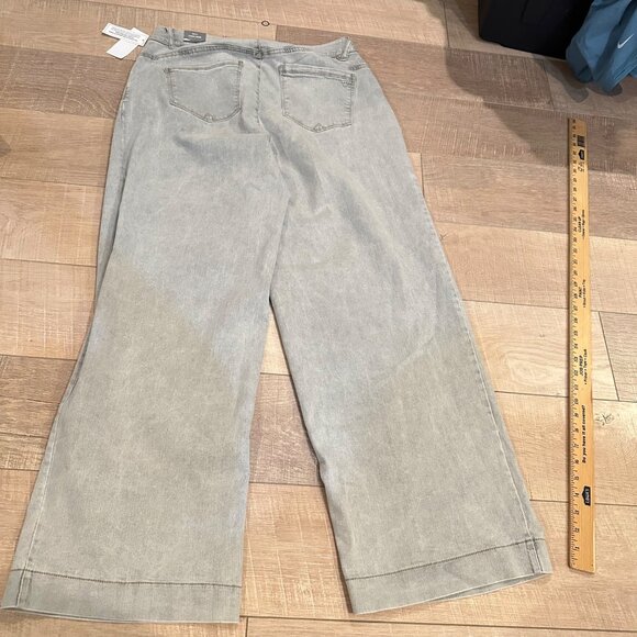WIT & WISDOM WOMENS SAM HIGH RISE AB SOLUTION WIDE LEG GREY JEANS NEW 16W - Picture 15 of 15